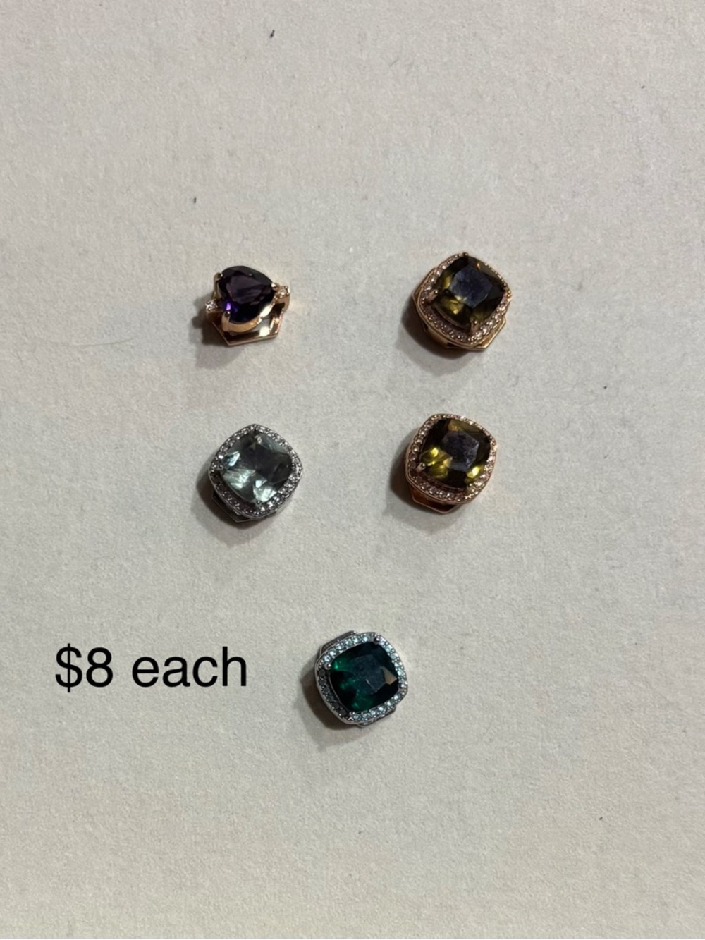 KEEP Collective Multi-Color Gem Bracelet Charms - Purple, Green, Gray, Brown